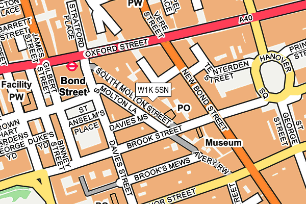 W1K 5SN map - OS OpenMap – Local (Ordnance Survey)