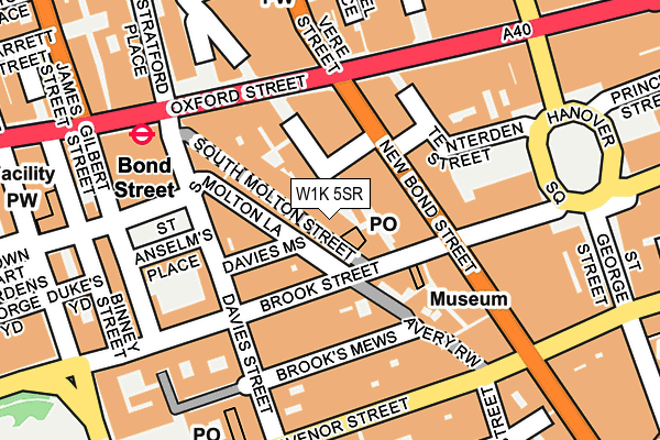 W1K 5SR map - OS OpenMap – Local (Ordnance Survey)