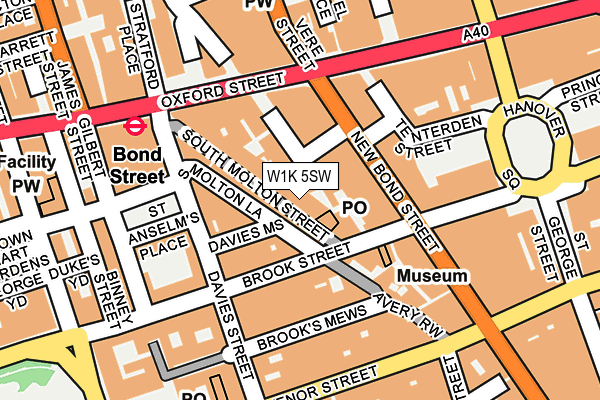 W1K 5SW map - OS OpenMap – Local (Ordnance Survey)