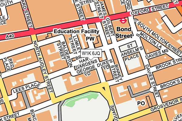 W1K 6JQ map - OS OpenMap – Local (Ordnance Survey)