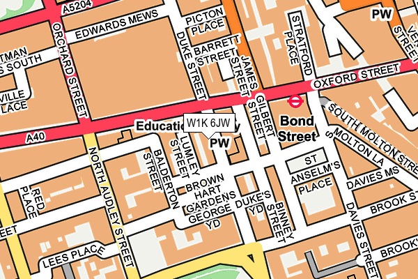 W1K 6JW map - OS OpenMap – Local (Ordnance Survey)