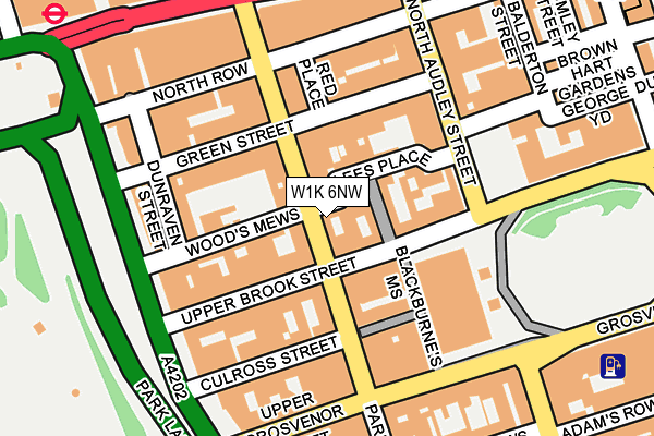 W1K 6NW map - OS OpenMap – Local (Ordnance Survey)