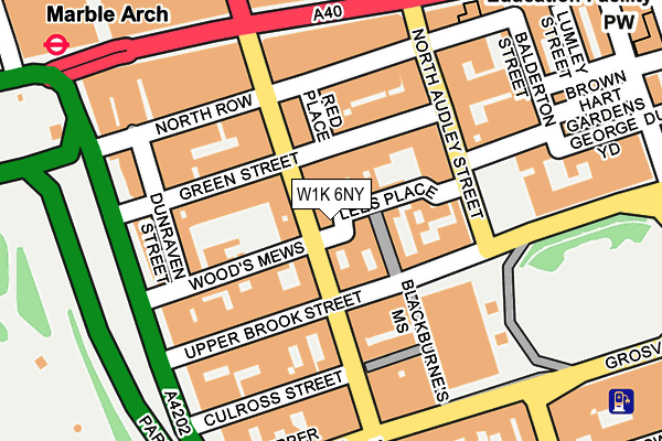 W1K 6NY map - OS OpenMap – Local (Ordnance Survey)