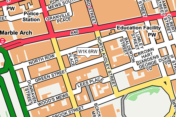 W1K 6RW map - OS OpenMap – Local (Ordnance Survey)
