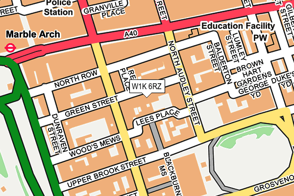 W1K 6RZ map - OS OpenMap – Local (Ordnance Survey)