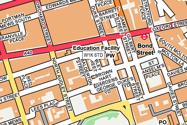W1K 6TD map - OS OpenMap – Local (Ordnance Survey)