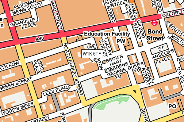 W1K 6TF map - OS OpenMap – Local (Ordnance Survey)