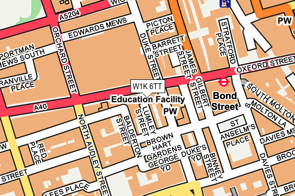 W1K 6TT map - OS OpenMap – Local (Ordnance Survey)