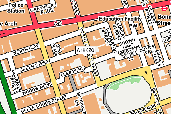W1K 6ZG map - OS OpenMap – Local (Ordnance Survey)