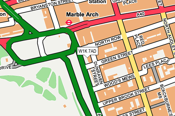 W1K 7AD map - OS OpenMap – Local (Ordnance Survey)