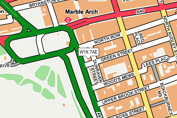 W1K 7AE map - OS OpenMap – Local (Ordnance Survey)