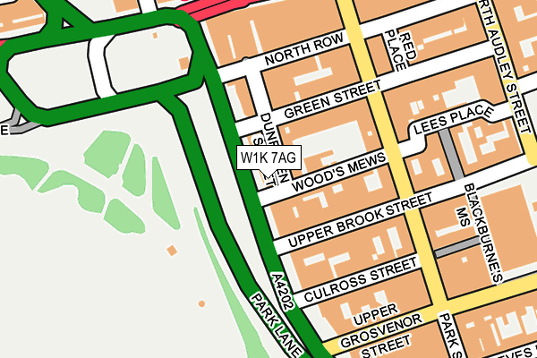 W1K 7AG map - OS OpenMap – Local (Ordnance Survey)