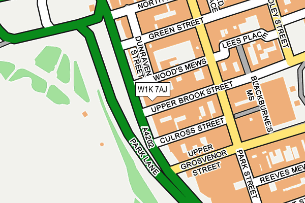 W1K 7AJ map - OS OpenMap – Local (Ordnance Survey)