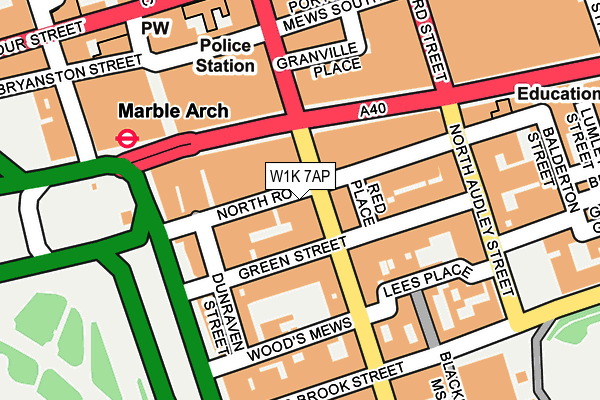 W1K 7AP map - OS OpenMap – Local (Ordnance Survey)