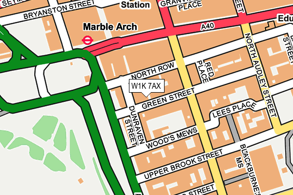 W1K 7AX map - OS OpenMap – Local (Ordnance Survey)