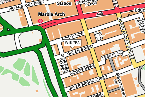 W1K 7BA map - OS OpenMap – Local (Ordnance Survey)