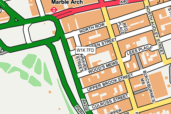 W1K 7FD map - OS OpenMap – Local (Ordnance Survey)