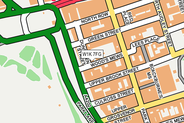 W1K 7FG map - OS OpenMap – Local (Ordnance Survey)