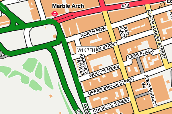 W1K 7FH map - OS OpenMap – Local (Ordnance Survey)