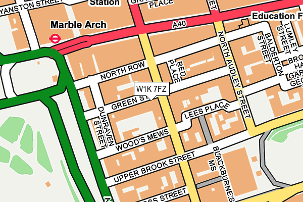 W1K 7FZ map - OS OpenMap – Local (Ordnance Survey)