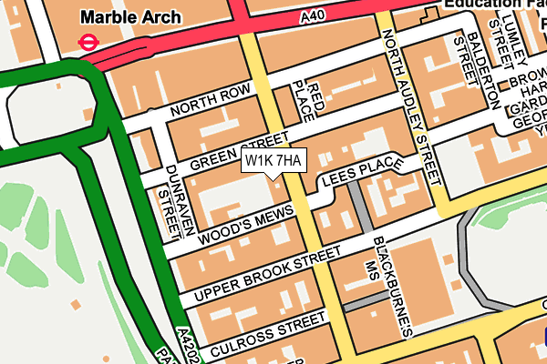 W1K 7HA map - OS OpenMap – Local (Ordnance Survey)