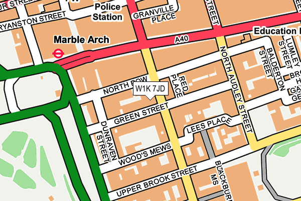 W1K 7JD map - OS OpenMap – Local (Ordnance Survey)
