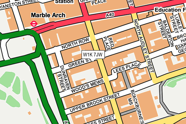 W1K 7JW map - OS OpenMap – Local (Ordnance Survey)