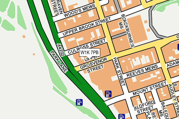 W1K 7PB map - OS OpenMap – Local (Ordnance Survey)