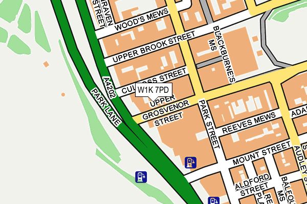 W1K 7PD map - OS OpenMap – Local (Ordnance Survey)