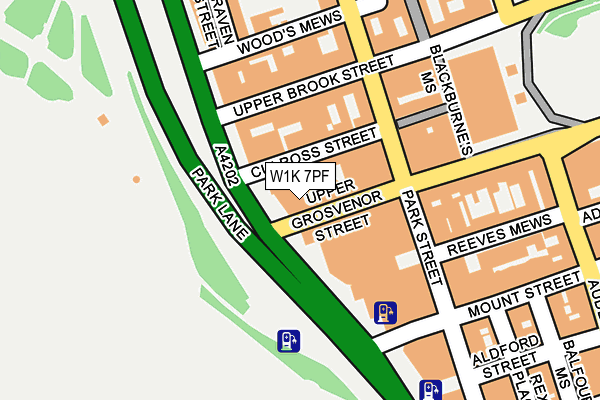 W1K 7PF map - OS OpenMap – Local (Ordnance Survey)