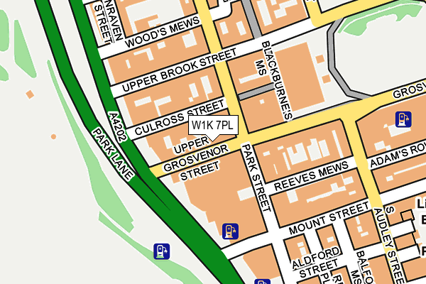 W1K 7PL map - OS OpenMap – Local (Ordnance Survey)