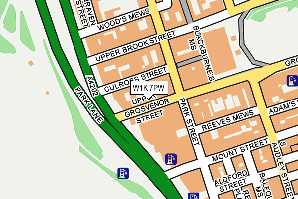 W1K 7PW map - OS OpenMap – Local (Ordnance Survey)