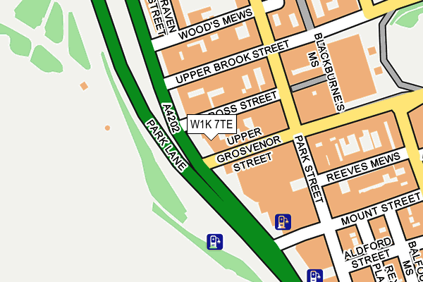 W1K 7TE map - OS OpenMap – Local (Ordnance Survey)