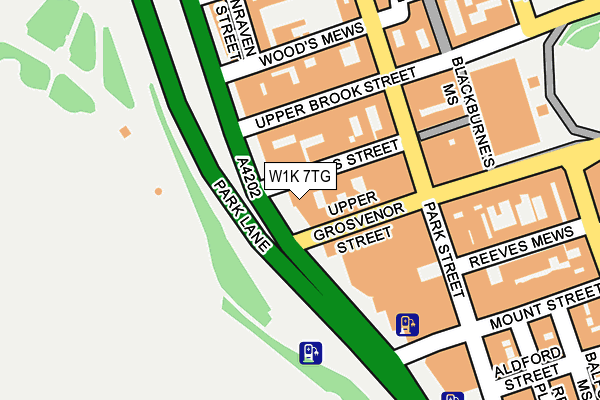 W1K 7TG map - OS OpenMap – Local (Ordnance Survey)