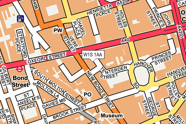 W1S 1AA map - OS OpenMap – Local (Ordnance Survey)
