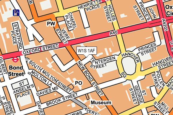 W1S 1AF map - OS OpenMap – Local (Ordnance Survey)
