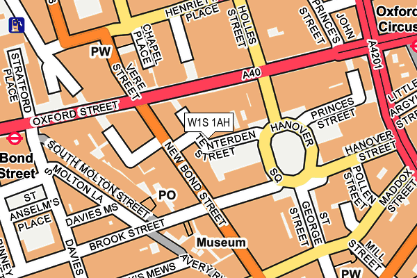 W1S 1AH map - OS OpenMap – Local (Ordnance Survey)