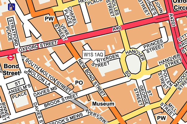 W1S 1AQ map - OS OpenMap – Local (Ordnance Survey)