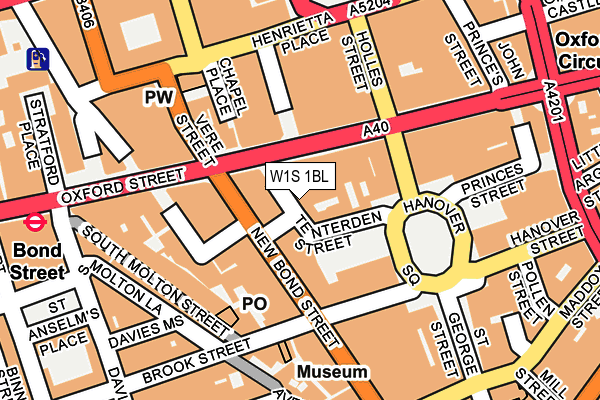 W1S 1BL map - OS OpenMap – Local (Ordnance Survey)