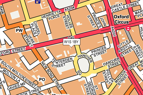 W1S 1BY map - OS OpenMap – Local (Ordnance Survey)