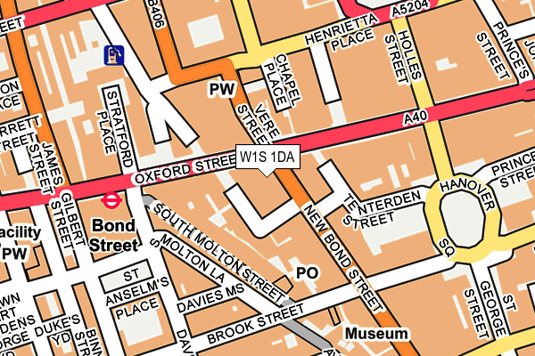 W1S 1DA map - OS OpenMap – Local (Ordnance Survey)