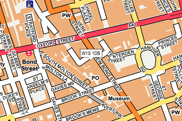 W1S 1DB map - OS OpenMap – Local (Ordnance Survey)