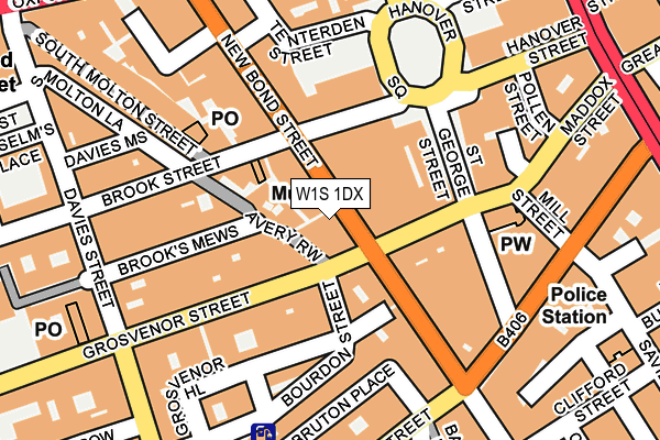 W1S 1DX map - OS OpenMap – Local (Ordnance Survey)