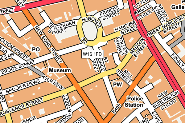 W1S 1FD map - OS OpenMap – Local (Ordnance Survey)