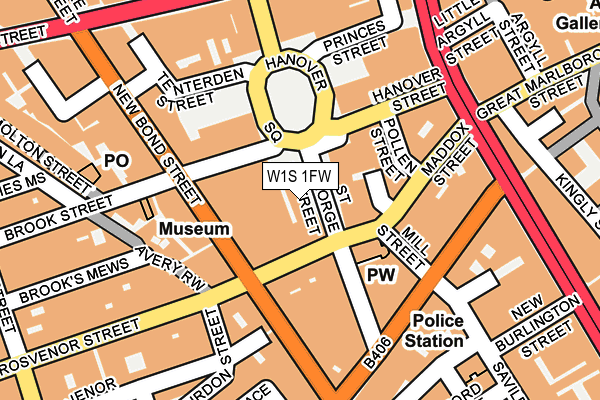 W1S 1FW map - OS OpenMap – Local (Ordnance Survey)