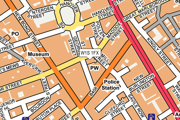 W1S 1FX map - OS OpenMap – Local (Ordnance Survey)