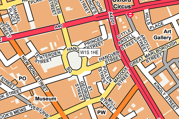 W1S 1HE map - OS OpenMap – Local (Ordnance Survey)