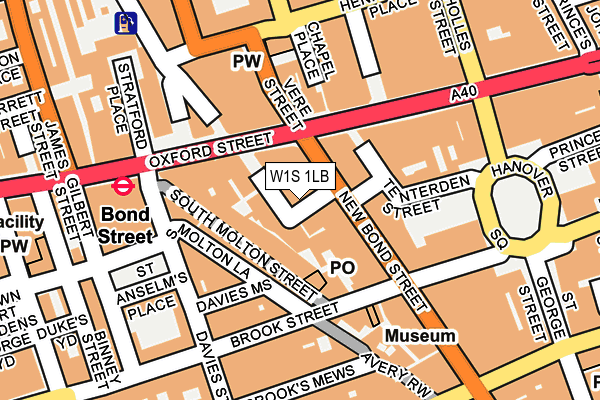 W1S 1LB map - OS OpenMap – Local (Ordnance Survey)