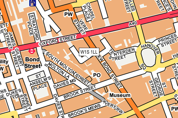 W1S 1LL map - OS OpenMap – Local (Ordnance Survey)