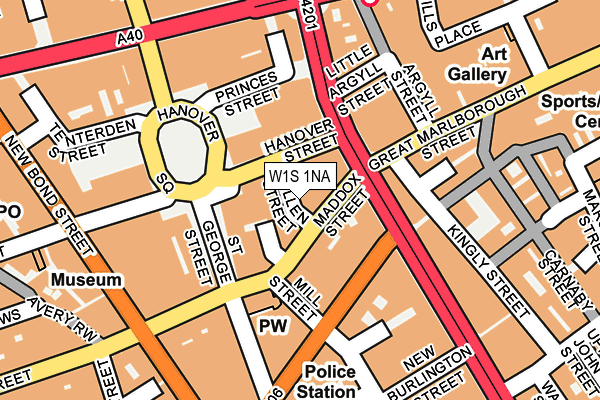 W1S 1NA map - OS OpenMap – Local (Ordnance Survey)